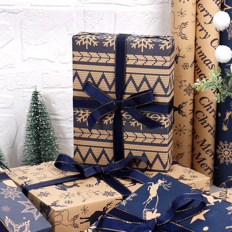 Vintage Kraft Gift Wrap Paper - Pack of 5 Sheets