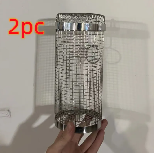 Rolling BBQ Grill Basket – Stainless Steel Mesh Grilling Cage