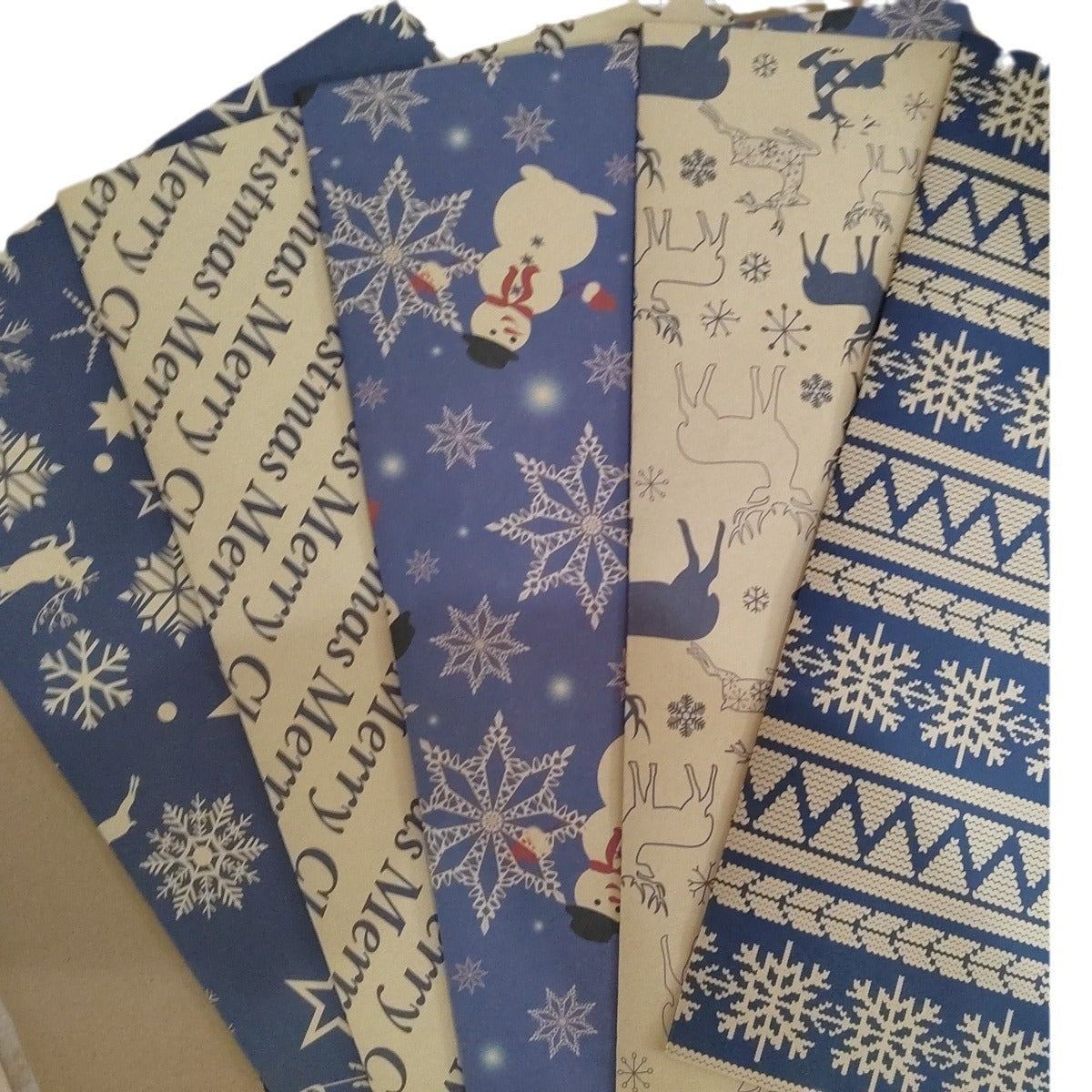 Vintage Kraft Gift Wrap Paper - Pack of 5 Sheets
