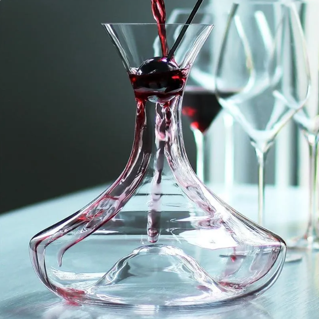 Crystal Wine Decanter – Lead-Free Glass U-Shaped Aerator