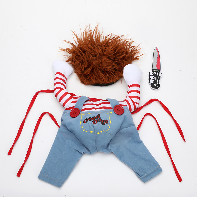 Chucky Inspired Pet Costume – Halloween Horror Cosplay Outfit