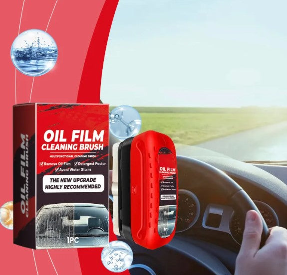 Car Window Glass Cleaner – Oil Film & Stain Remover with Brush