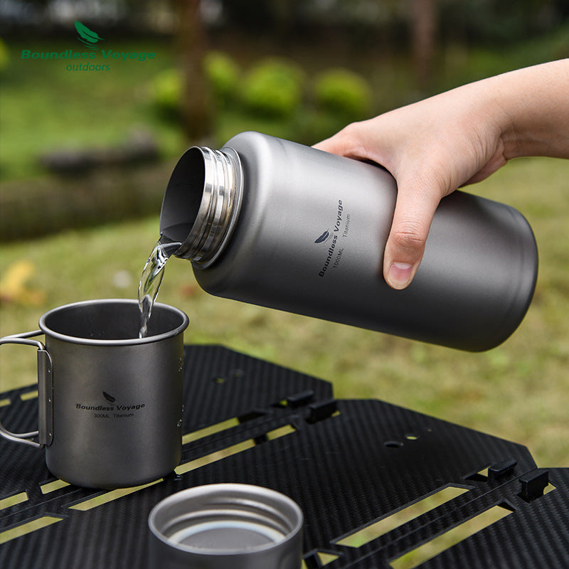 Pure Titanium Water Bottle – 1L Lightweight Outdoor Bottle