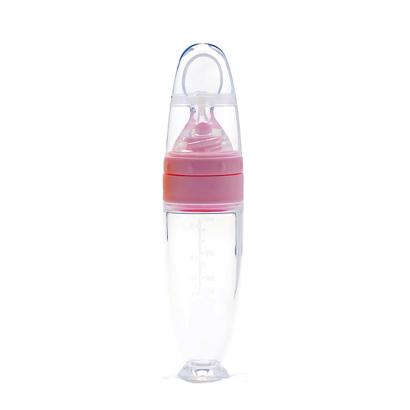 New Baby Feeding Silicone Rice Porridge Bottle and Spoon