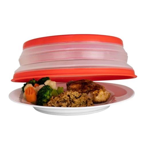 Foldable Microwave Splash Guard – Collapsible Food Cover