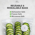 Reusable Vacuum Food Storage Bags – Airtight Zipper Bags with Optional Pump