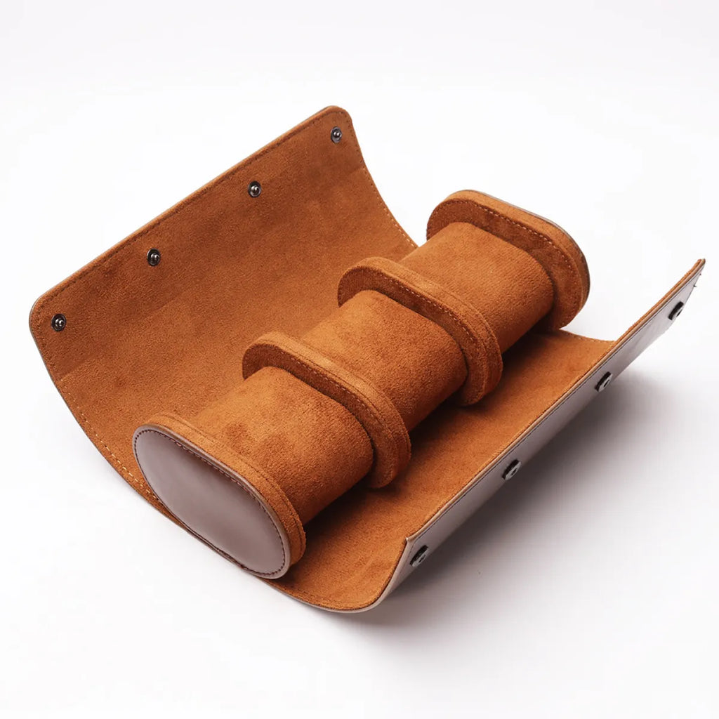 3-Slot Travel Watch Case – PU Leather Watch Storage Organizer