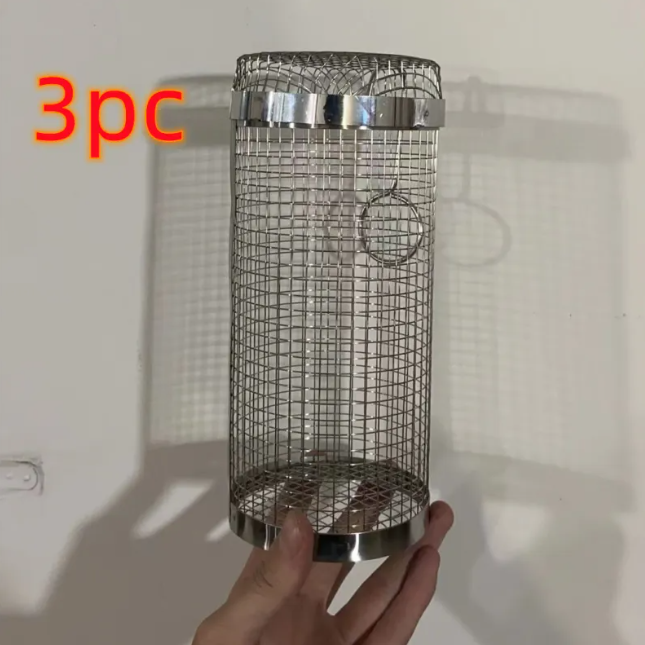 Rolling BBQ Grill Basket – Stainless Steel Mesh Grilling Cage