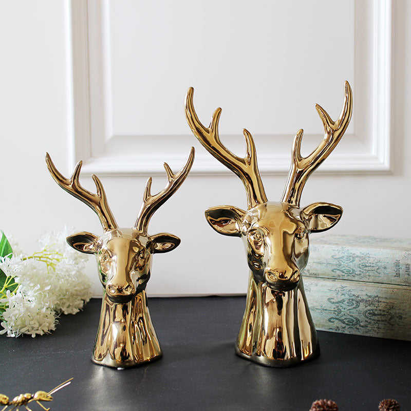 Ceramic Deer Jewelry Holder – Gold Decorative Ornament