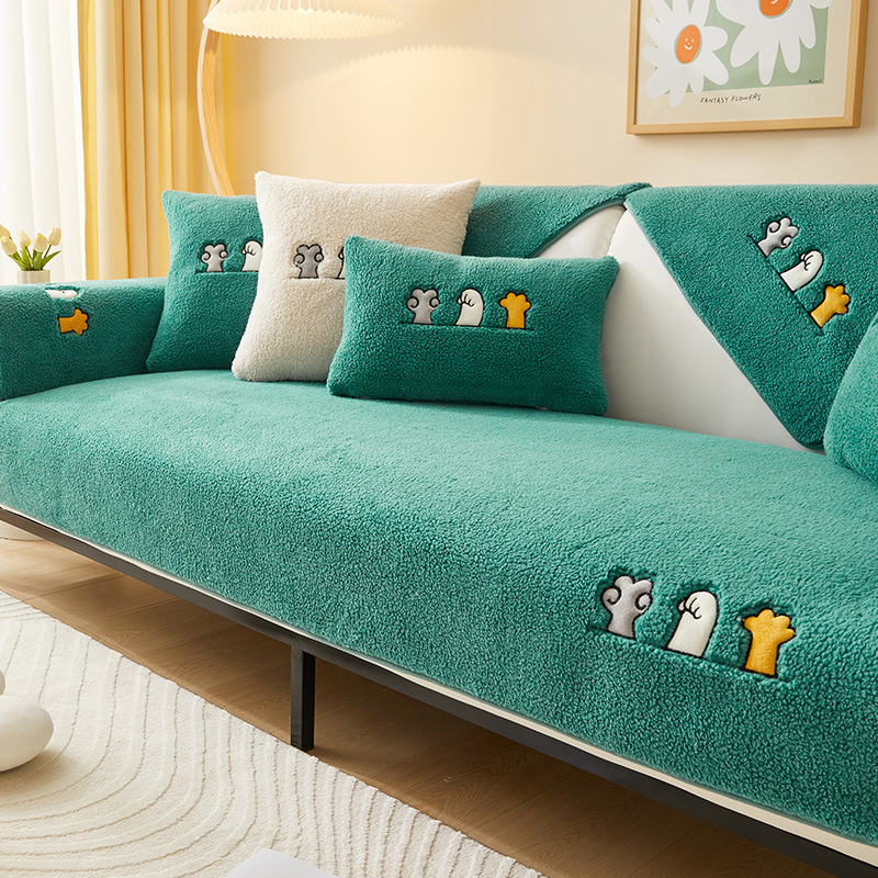 Cute Cartoon Lamb Velvet Sofa Cushion (1 Piece)