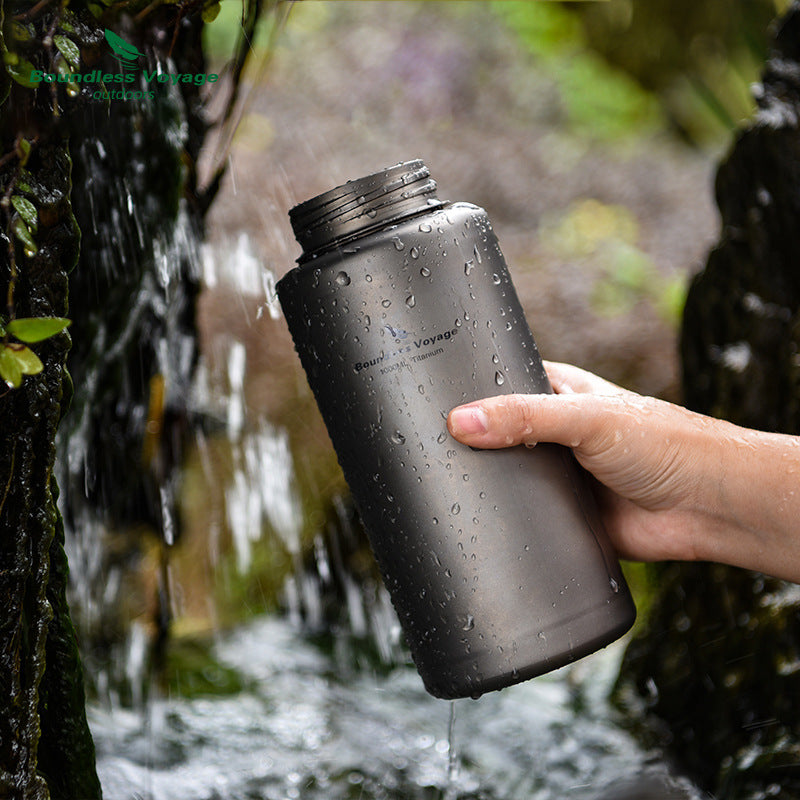 Pure Titanium Water Bottle – 1L Lightweight Outdoor Bottle