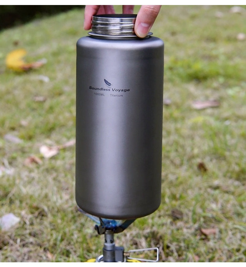 Pure Titanium Water Bottle – 1L Lightweight Outdoor Bottle