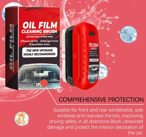 Car Window Glass Cleaner – Oil Film & Stain Remover with Brush