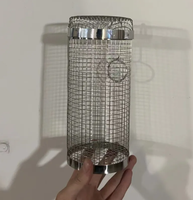 Rolling BBQ Grill Basket – Stainless Steel Mesh Grilling Cage