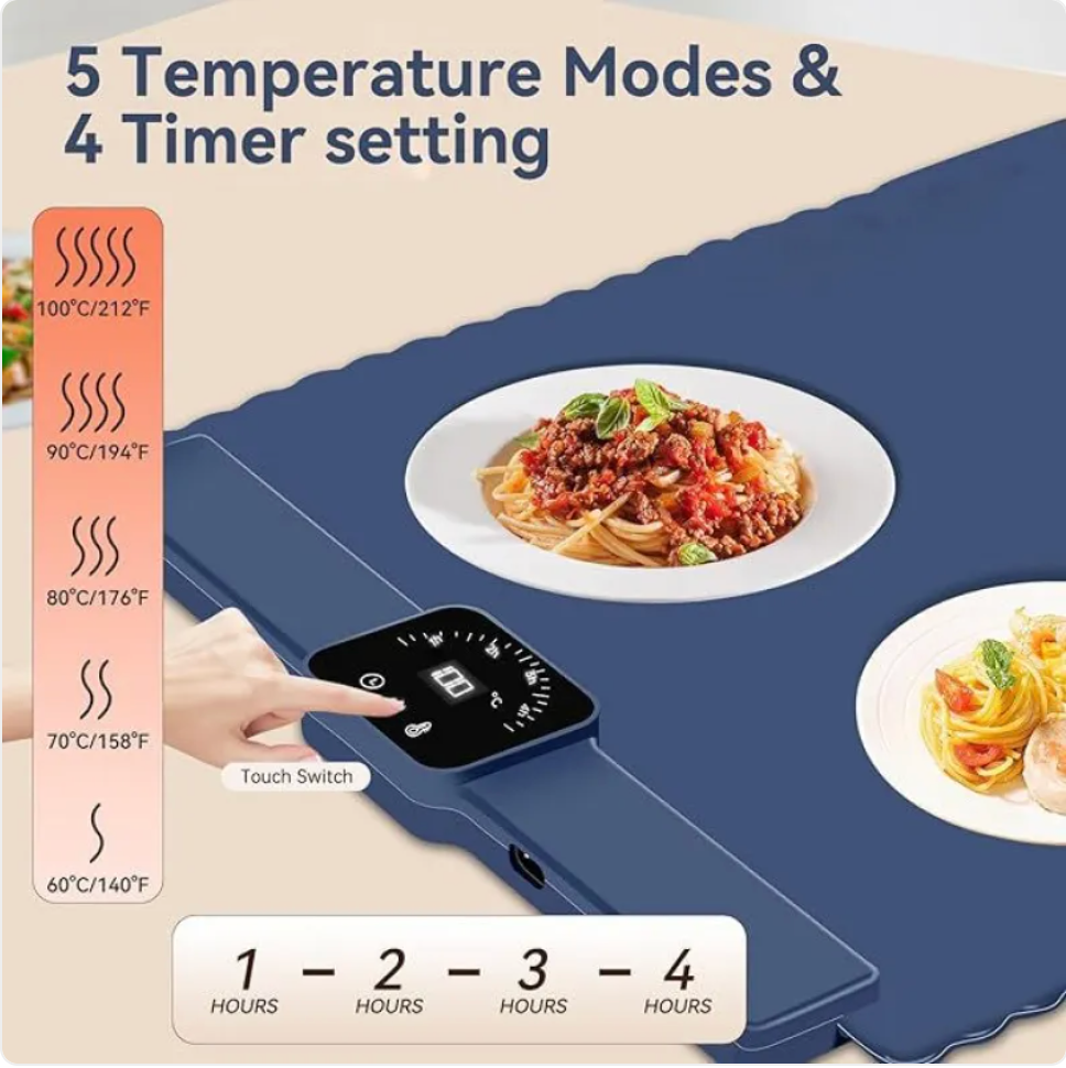 Foldable Food Warming Tray – Electric Heated Dining Board