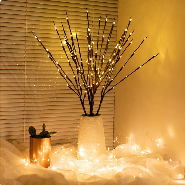 Nordic LED Twig Tree Lights – Battery-Powered Decorative Table Lamp