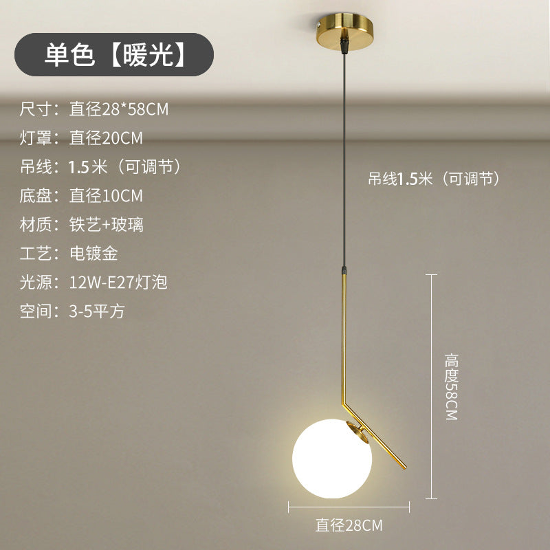 Nordic-Style Minimalist Pendant Light for Bedroom
