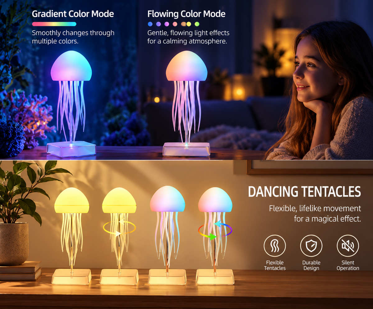 LED Jellyfish Mood Lamp – Color-Changing Ambient Light