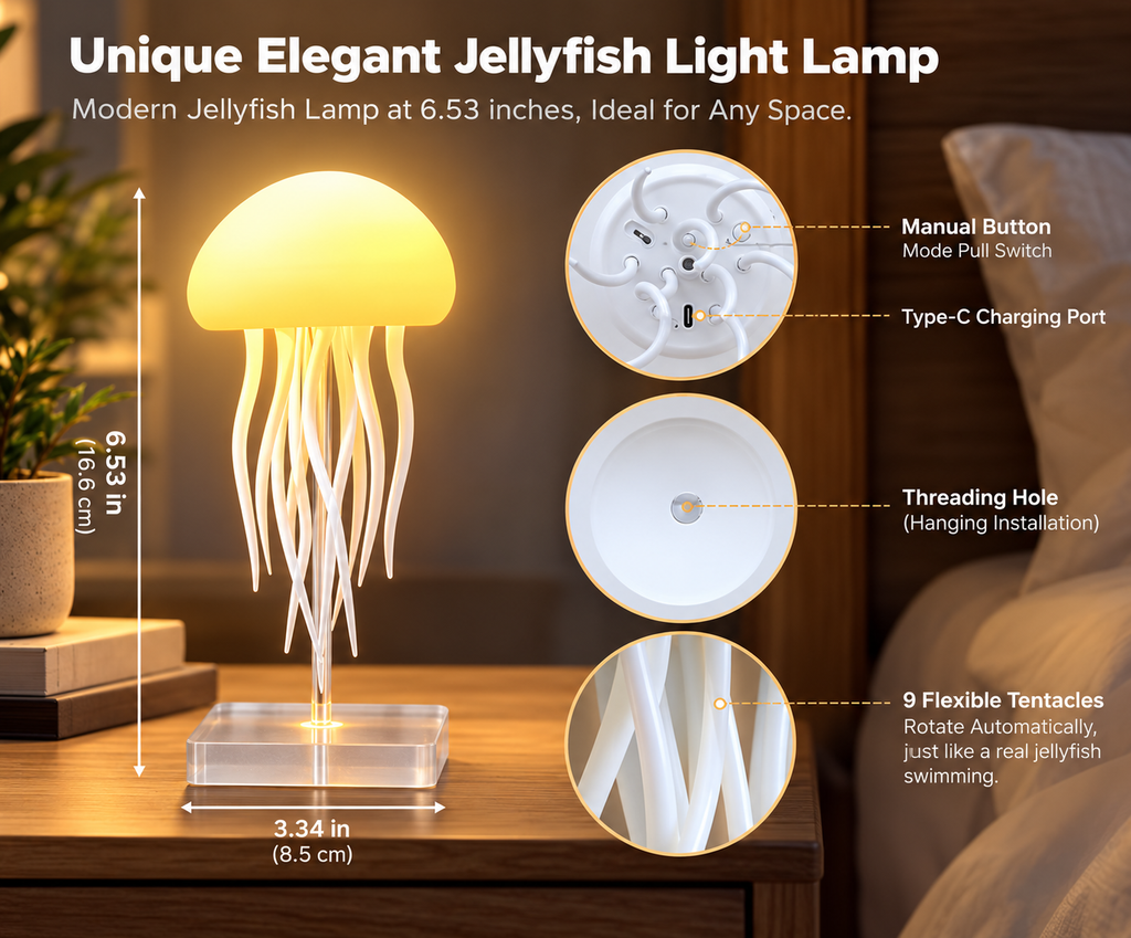 LED Jellyfish Mood Lamp – Color-Changing Ambient Light