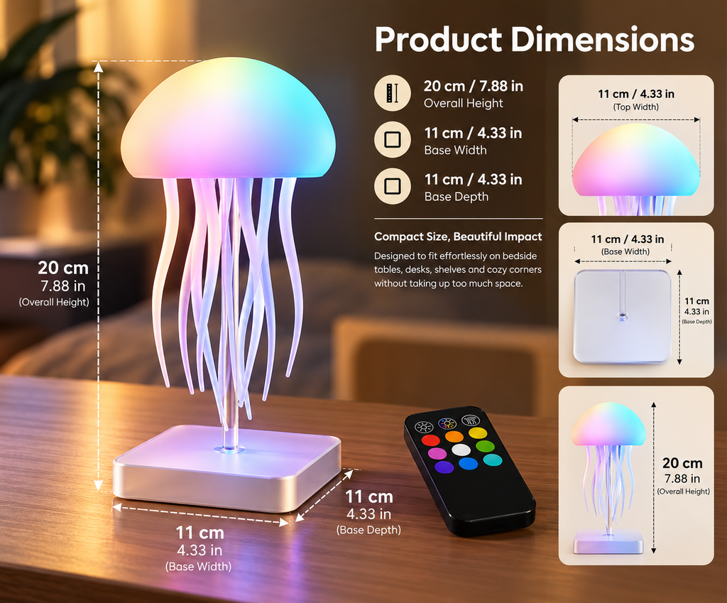 LED Jellyfish Mood Lamp – Color-Changing Ambient Light