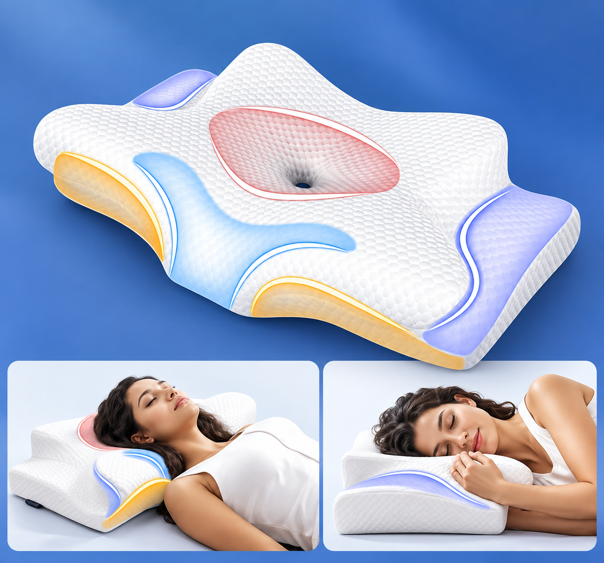 Nuvora™ Ergonomic Memory Foam Pillow