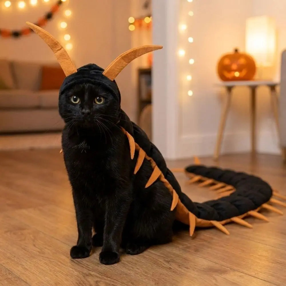 Creepy Centipede Pet Costume – Plush Halloween Cat & Dog Outfit