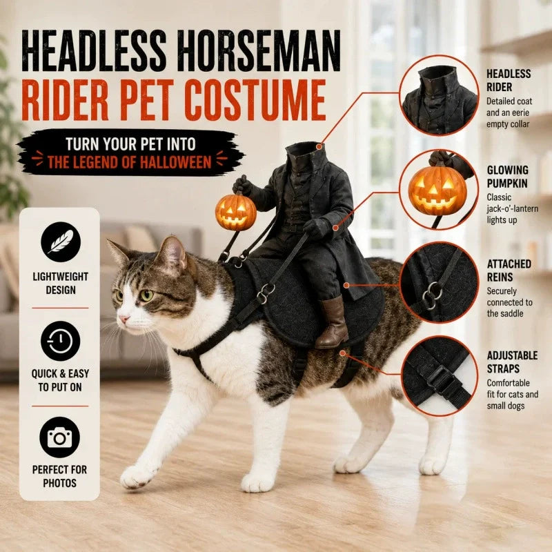 Headless Horseman Pet Costume – Halloween Cat & Small Dog Outfit