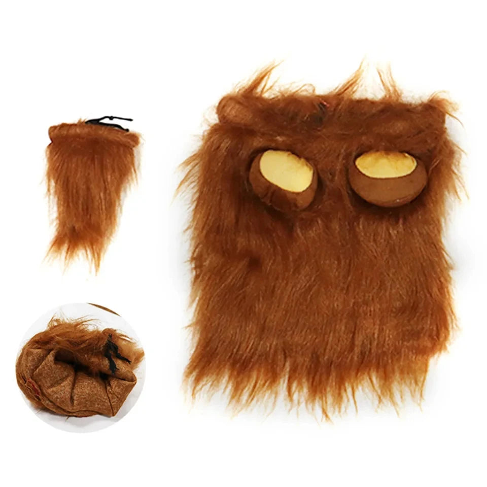 Realistic Lion Mane Pet Costume – Dog Cosplay Wig with Ears