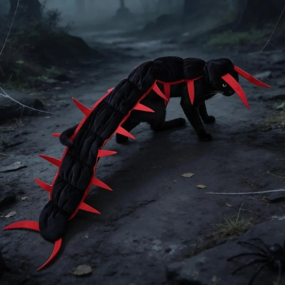 Creepy Centipede Pet Costume – Plush Halloween Cat & Dog Outfit