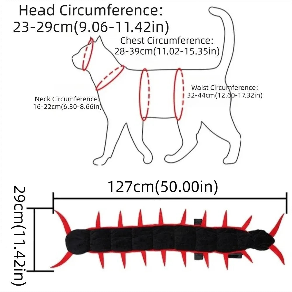 Creepy Centipede Pet Costume – Plush Halloween Cat & Dog Outfit