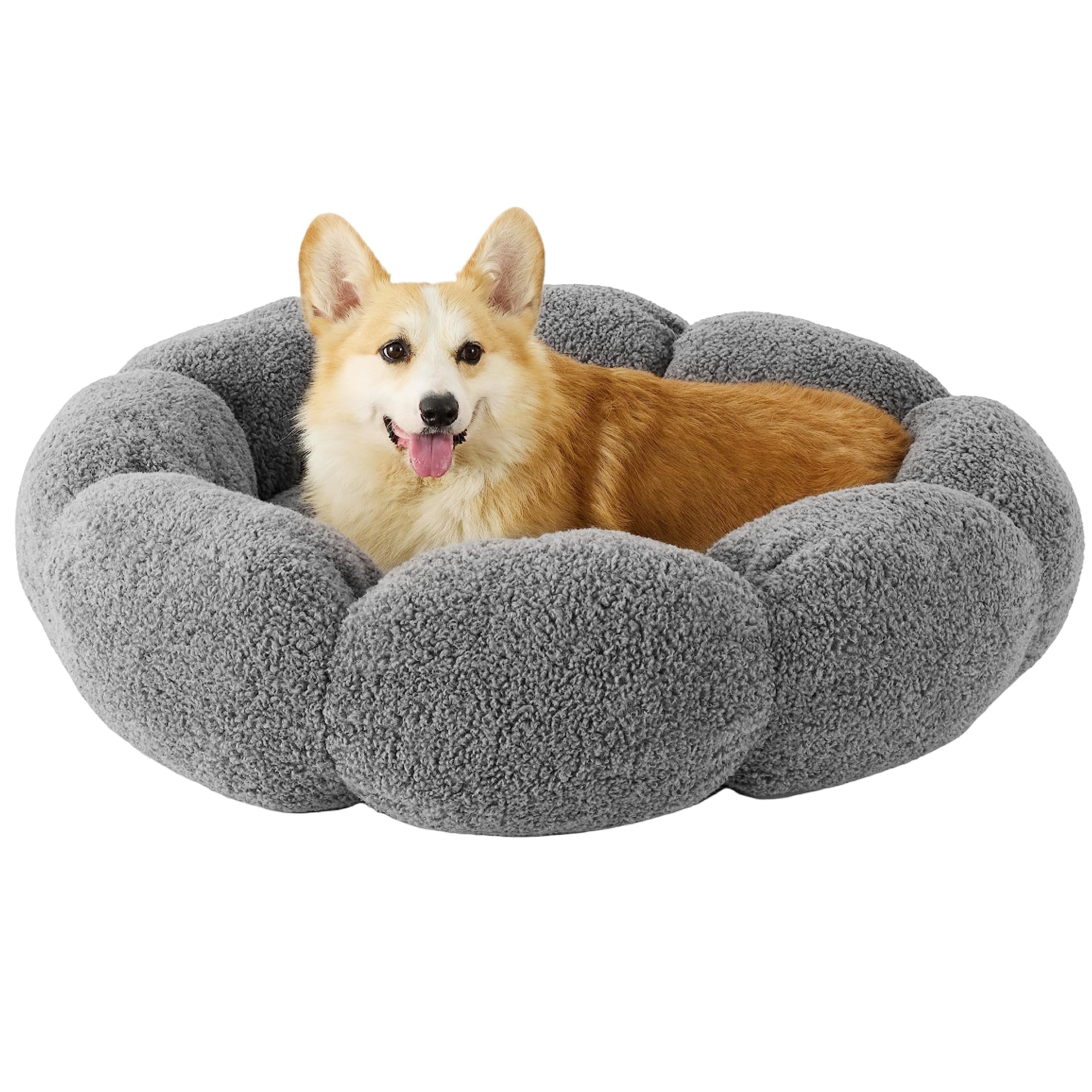 Flower Donut Pet Bed – Plush Calming Bed for Dogs & Cats