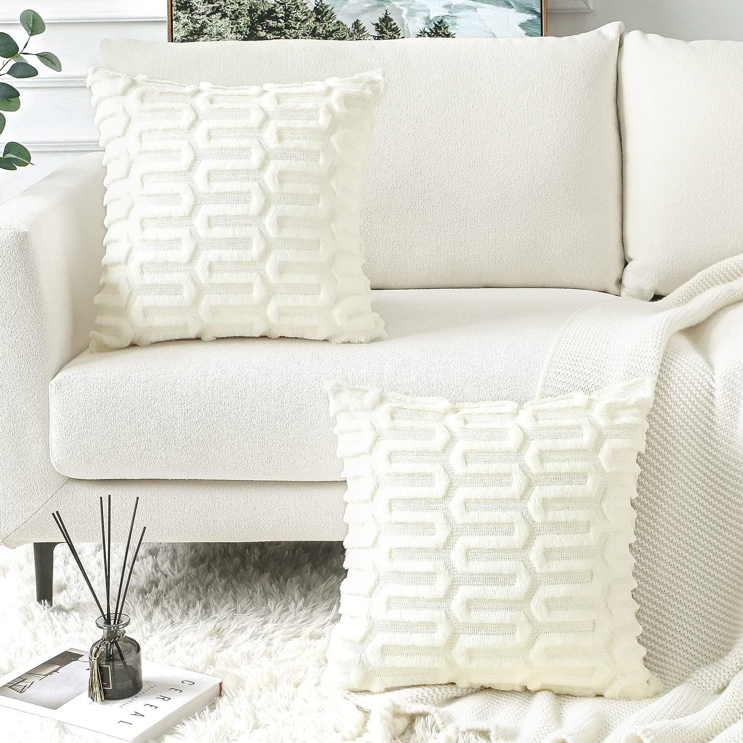 Plush Geometric Pillow Covers – Soft Decorative Cushion Covers