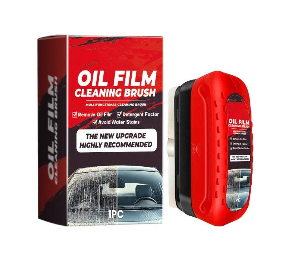 Car Window Glass Cleaner – Oil Film & Stain Remover with Brush