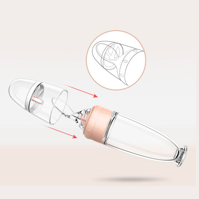 New Baby Feeding Silicone Rice Porridge Bottle and Spoon