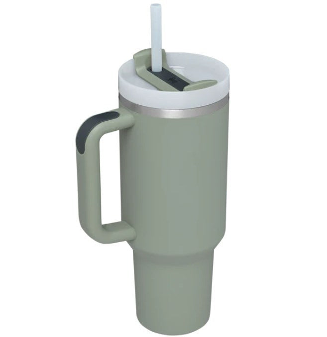 Stainless Steel Insulated Tumbler with Handle & Straw