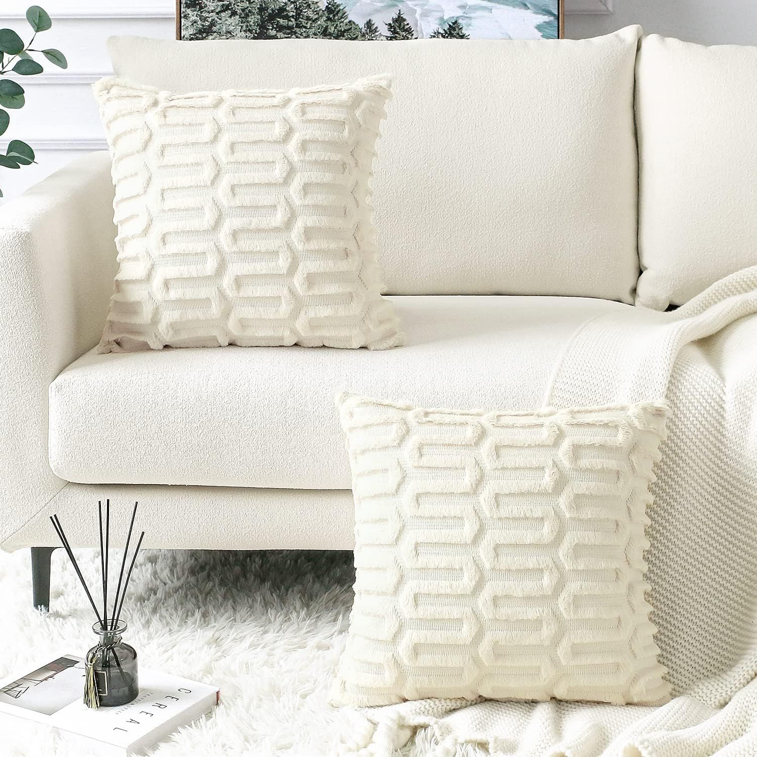 Plush Geometric Pillow Covers – Soft Decorative Cushion Covers