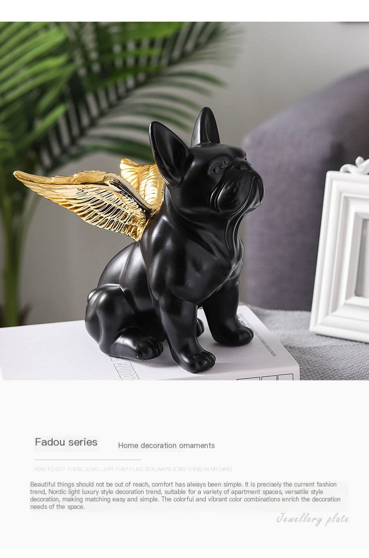 Nordic Ceramic Bulldog Statue – Home Décor