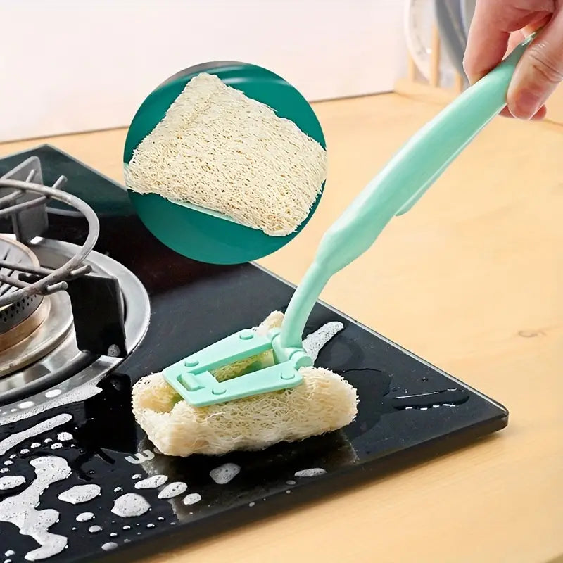 Natural Loofah Cleaning Brush with Long Handle