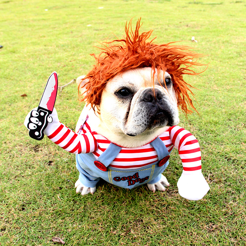 Chucky Inspired Pet Costume – Halloween Horror Cosplay Outfit