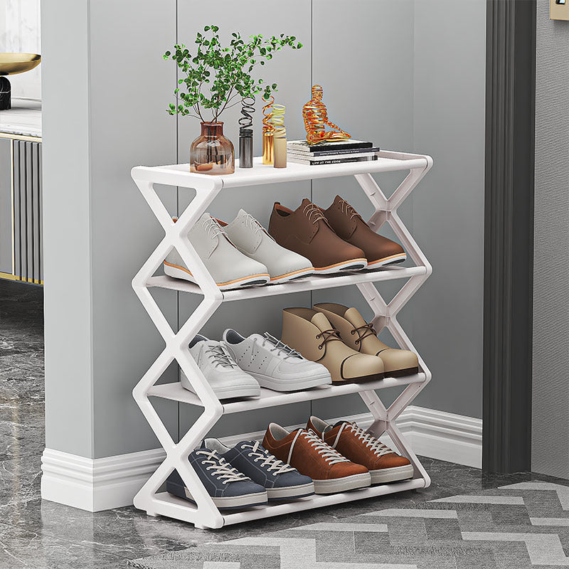 Double-Layer Shoe Rack – X-Shaped Metal Shoe Organizer