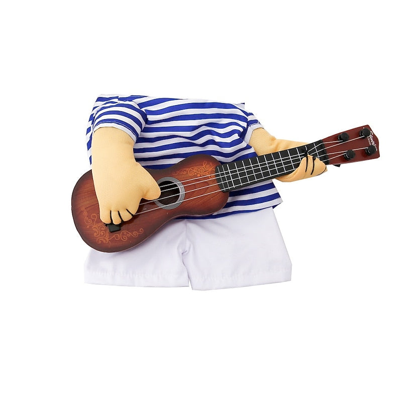 Rockstar Guitarist Pet Costume – Funny Dog & Cat Cosplay Outfit