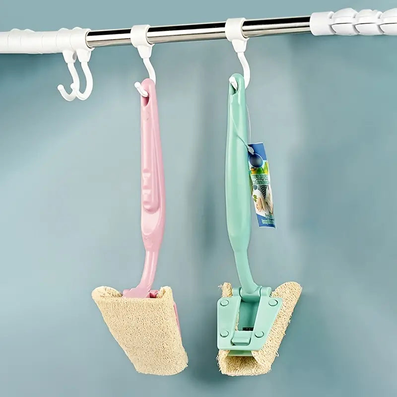 Natural Loofah Cleaning Brush with Long Handle