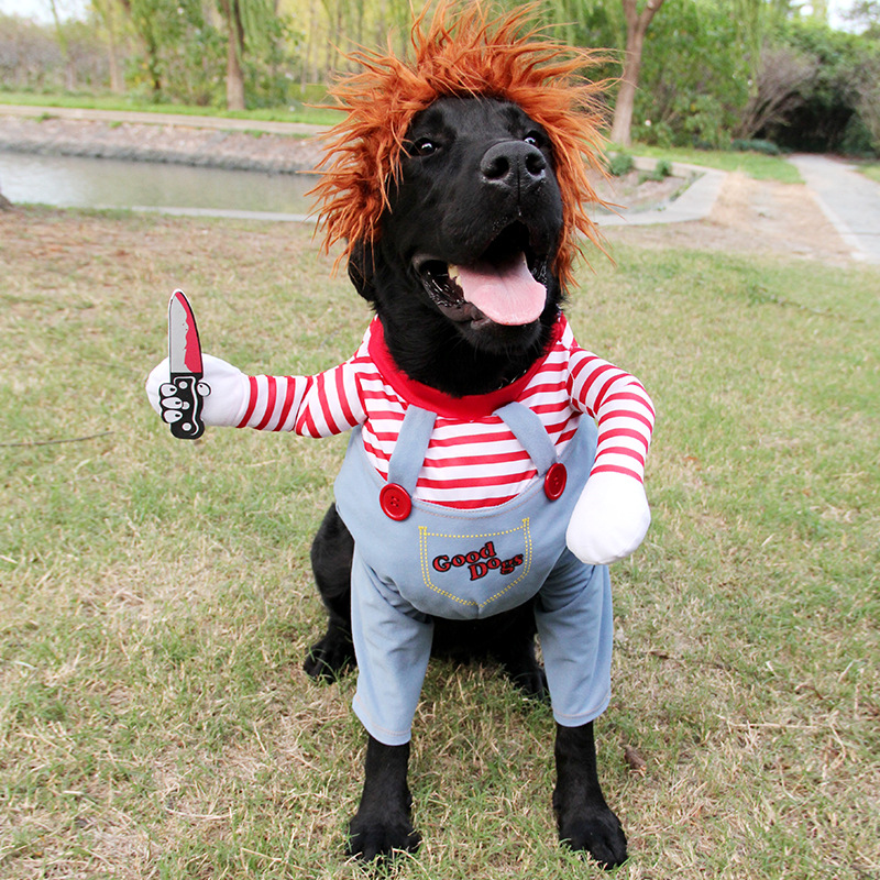 Chucky Inspired Pet Costume – Halloween Horror Cosplay Outfit