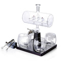 Glass Sailing Wine Decanter Set – World Map Bottle with 4 Glasses