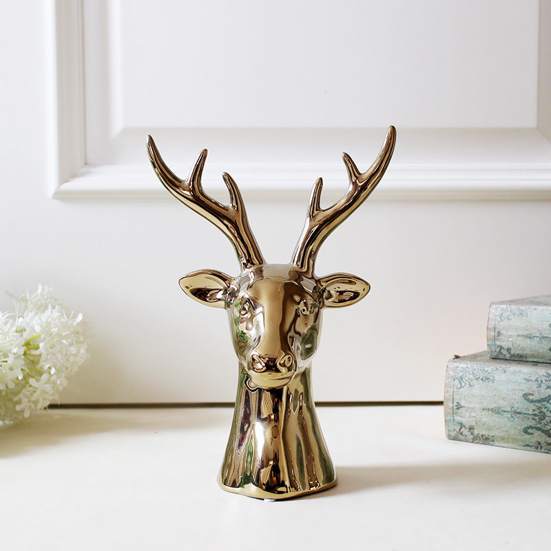 Ceramic Deer Jewelry Holder – Gold Decorative Ornament