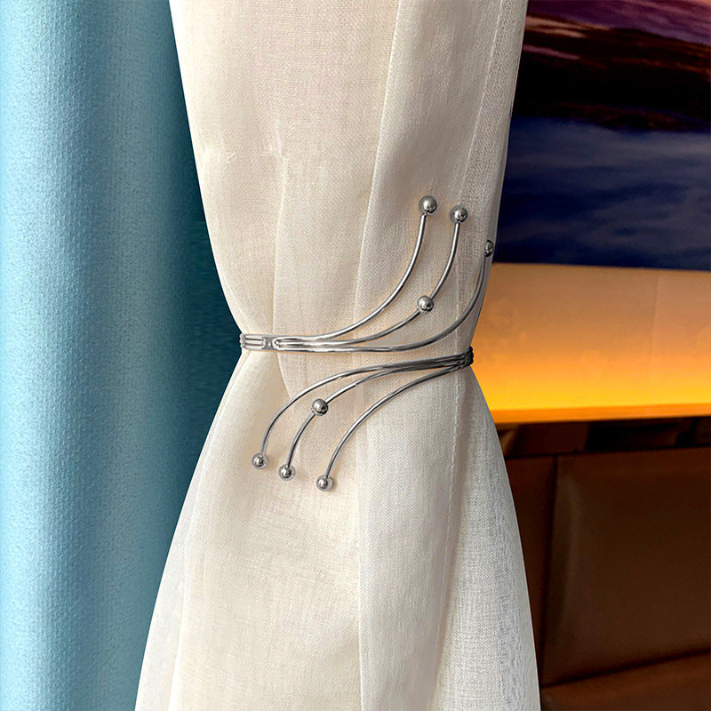 Minimalist Metal Curtain Clips with No-Drill Rings