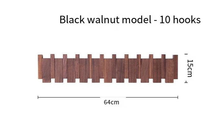 Piano Key Coat Rack – Wooden Wall-Mounted Hook Organizer